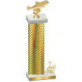 Accented Single Gold Carbon Fiber Second Place Fishing Trophy