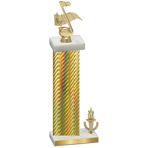 Accented Single Gold Carbon Fiber Victory Music Trophy