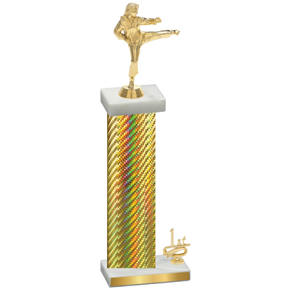 Accented Single Gold Carbon Fiber First Place Karate Trophy