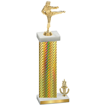 Accented Single Gold Carbon Fiber Victory Karate Trophy