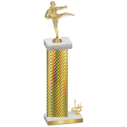 Accented Single Gold Carbon Fiber First Place Karate Trophy