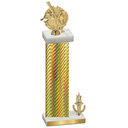 Accented Single Gold Carbon Fiber Victory Baseball Trophy