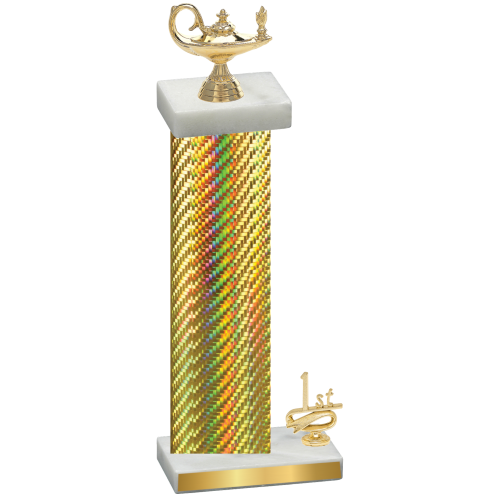 Accented Single Gold Carbon Fiber First Place Academics Trophy