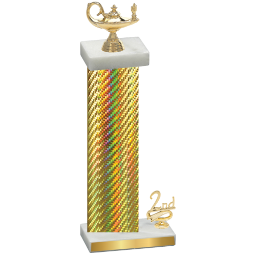 Accented Single Gold Carbon Fiber Second Place Academics Trophy