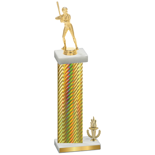 Accented Single Gold Carbon Fiber Victory Softball Trophy