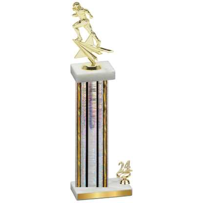 Accented Single Silver Glacier Year Football Trophy