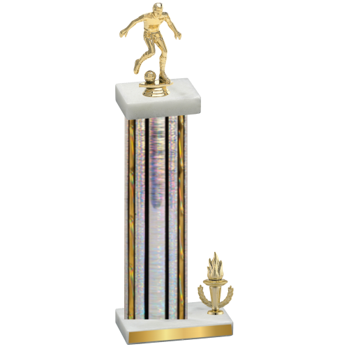 Accented Single Silver Glacier Victory Soccer Trophy