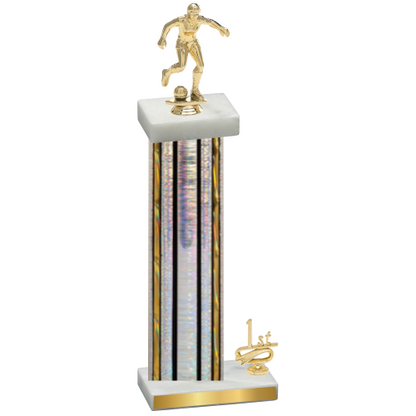 Accented Single Silver Glacier First Place Soccer Trophy