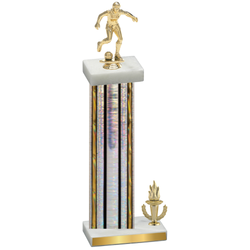 Accented Single Silver Glacier Victory Soccer Trophy