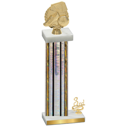 Accented Single Silver Glacier Third Place Soccer Trophy