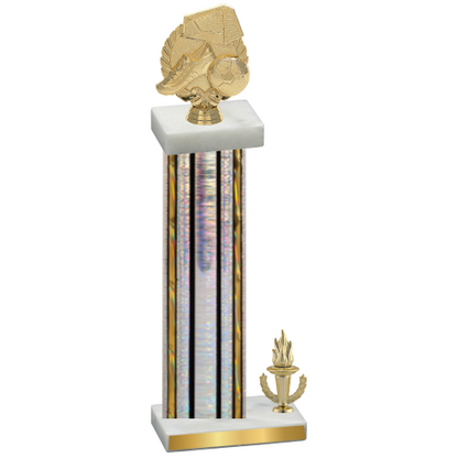 Accented Single Silver Glacier Victory Soccer Trophy