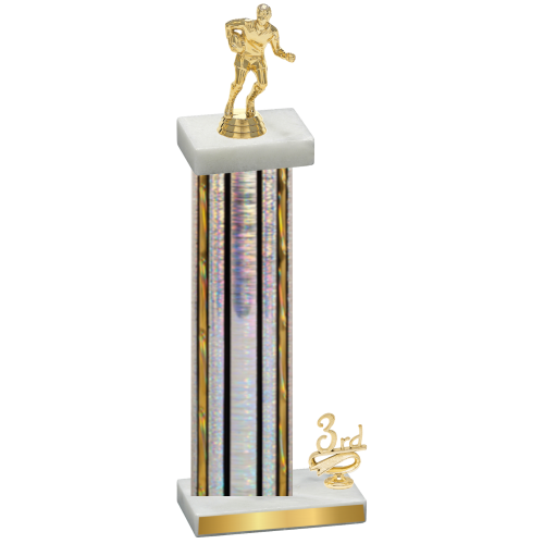 Accented Single Silver Glacier Third Place Rugby Trophy