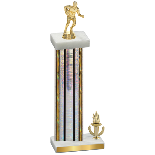 Accented Single Silver Glacier Victory Rugby Trophy