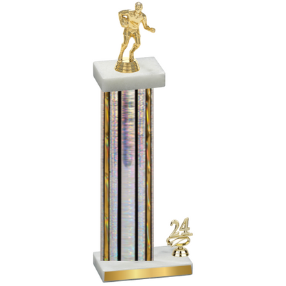 Accented Single Silver Glacier Year Rugby Trophy