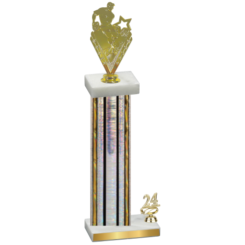 Accented Single Silver Glacier Year Rugby Trophy