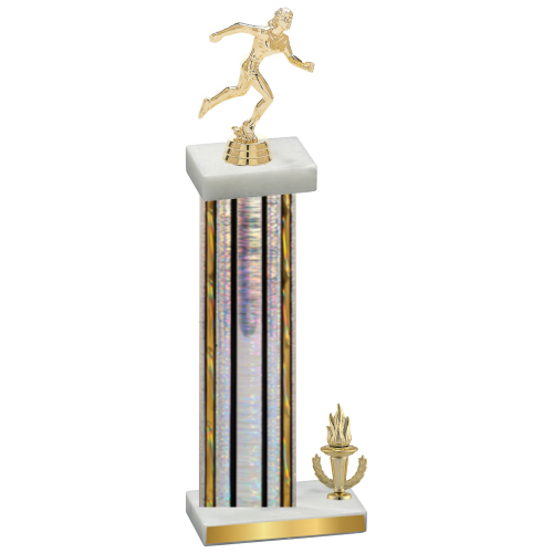 Accented Single Silver Glacier Victory Running Trophy