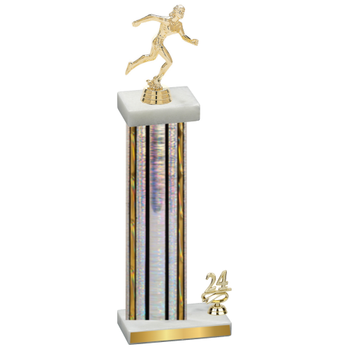 Accented Single Silver Glacier Year Running Trophy