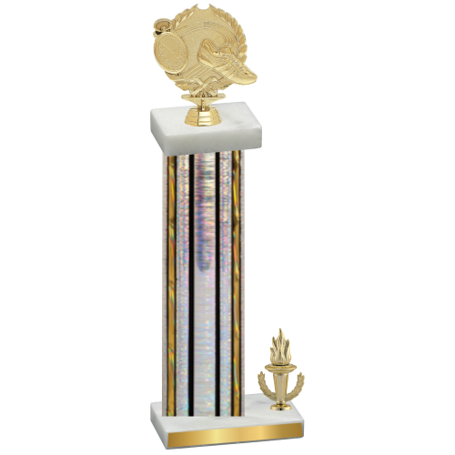 Accented Single Silver Glacier Victory Running Trophy