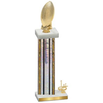 Accented Single Silver Glacier First Place Football Trophy