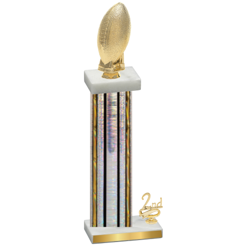 Accented Single Silver Glacier Second Place Football Trophy