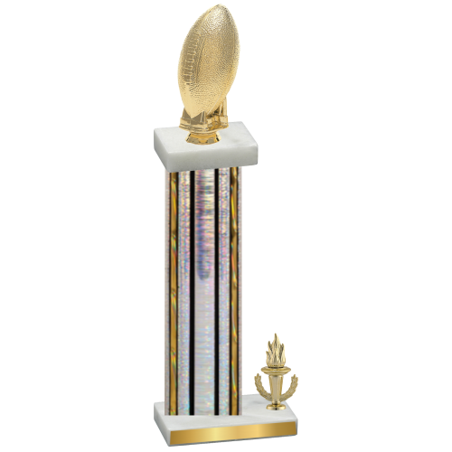 Accented Single Silver Glacier Victory Football Trophy