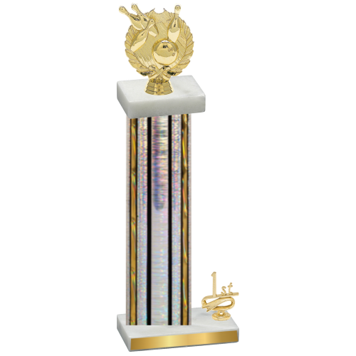 Accented Single Silver Glacier First Place Bowling Trophy