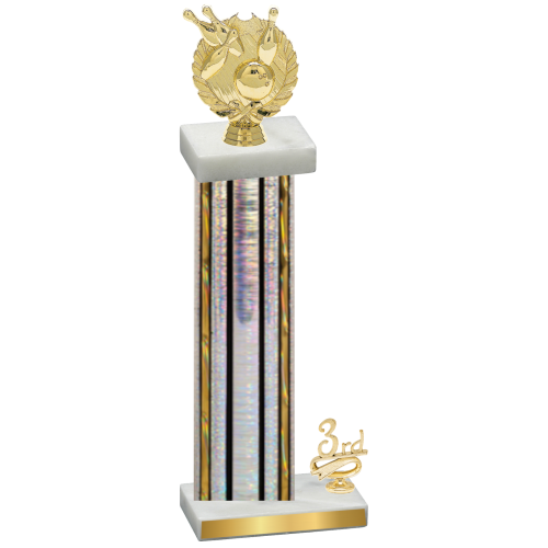 Accented Single Silver Glacier Third Place Bowling Trophy