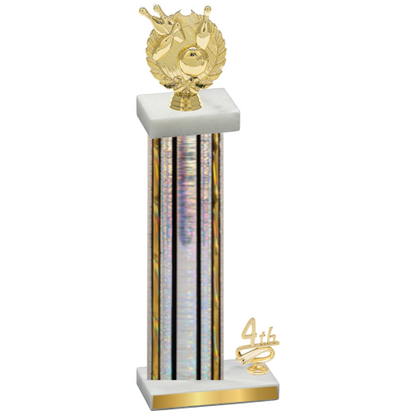 Accented Single Silver Glacier Fourth Place Bowling Trophy