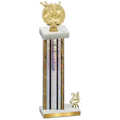 Accented Single Silver Glacier Year Bowling Trophy