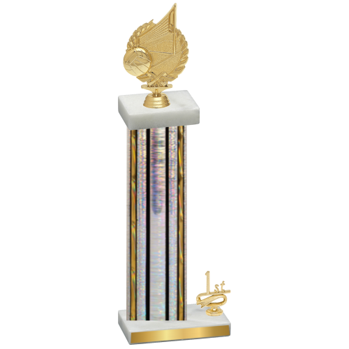 Accented Single Silver Glacier First Place Volleyball Trophy