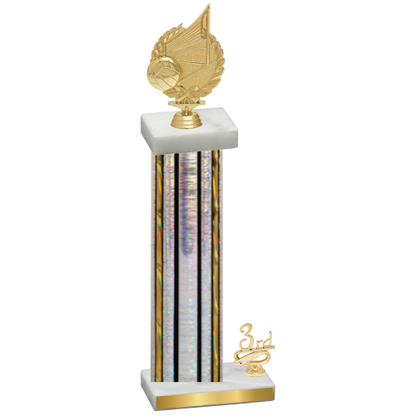 Accented Single Silver Glacier Third Place Volleyball Trophy