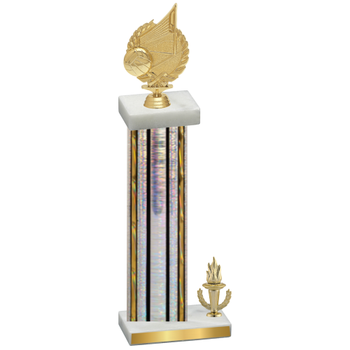 Accented Single Silver Glacier Victory Volleyball Trophy