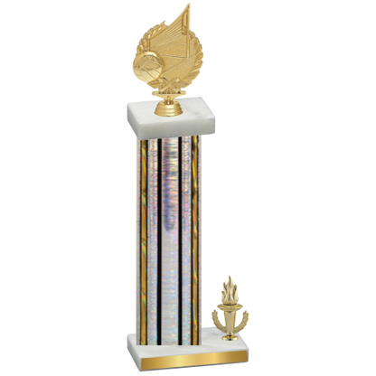 Accented Single Silver Glacier Victory Volleyball Trophy
