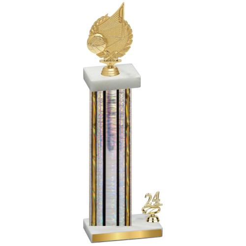 Accented Single Silver Glacier Year Volleyball Trophy