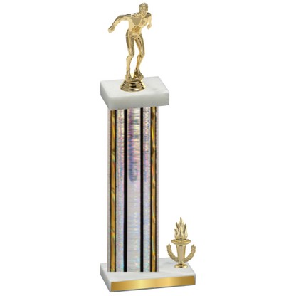 Accented Single Silver Glacier Victory Swimming Trophy