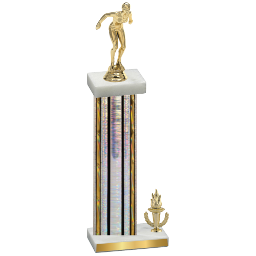 Accented Single Silver Glacier Victory Tennis Trophy