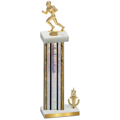 Accented Single Silver Glacier Victory Football Trophy