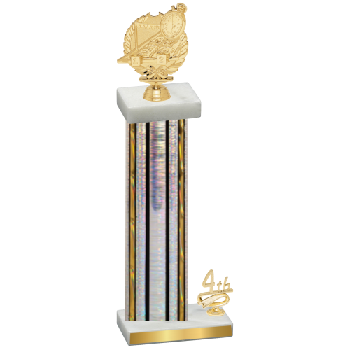 Accented Single Silver Glacier Fourth Place Swimming Trophy