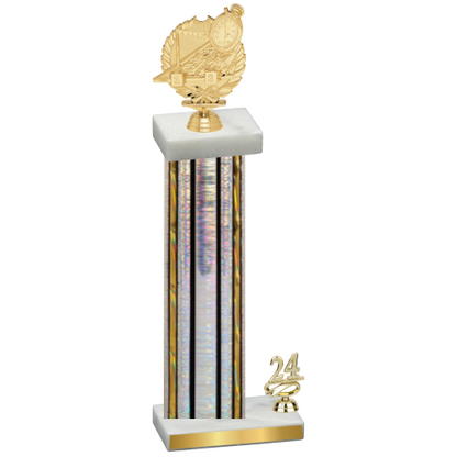 Accented Single Silver Glacier Year Swimming Trophy