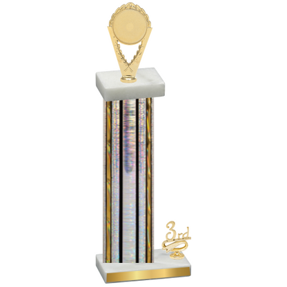 Accented Single Silver Glacier Third Place Insert Trophy