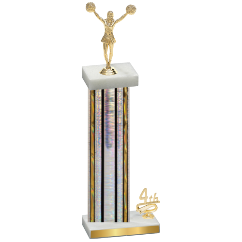 Accented Single Silver Glacier Fourth Place Cheerleading Trophy