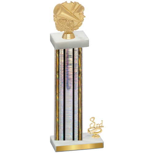 Accented Single Silver Glacier Third Place Cheerleading Trophy