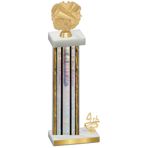 Accented Single Silver Glacier Fourth Place Cheerleading Trophy