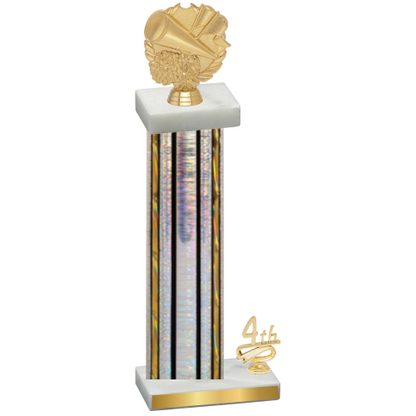 Accented Single Silver Glacier Fourth Place Cheerleading Trophy