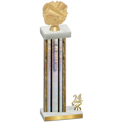 Accented Single Silver Glacier Year Cheerleading Trophy