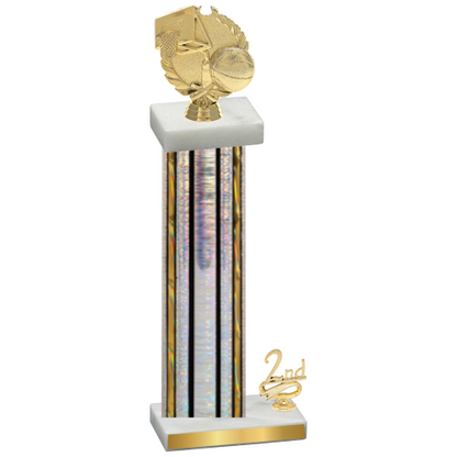 Accented Single Silver Glacier Second Place Basketball Trophy