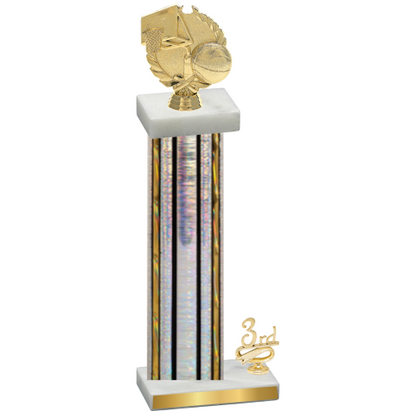 Accented Single Silver Glacier Third Place Basketball Trophy