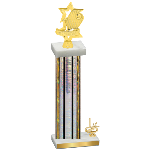 Accented Single Silver Glacier First Place Pickleball Trophy