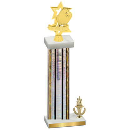 Accented Single Silver Glacier Victory Pickleball Trophy