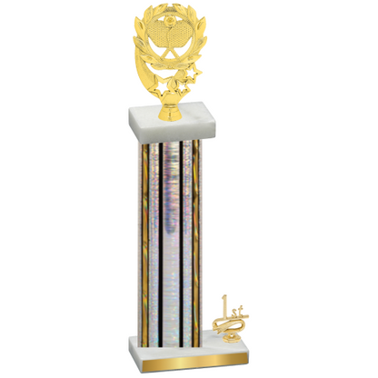 Accented Single Silver Glacier First Place Pickleball Trophy